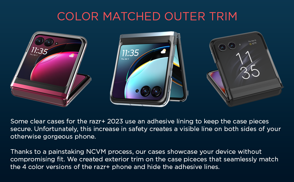 Color matched outer trim NCVM process