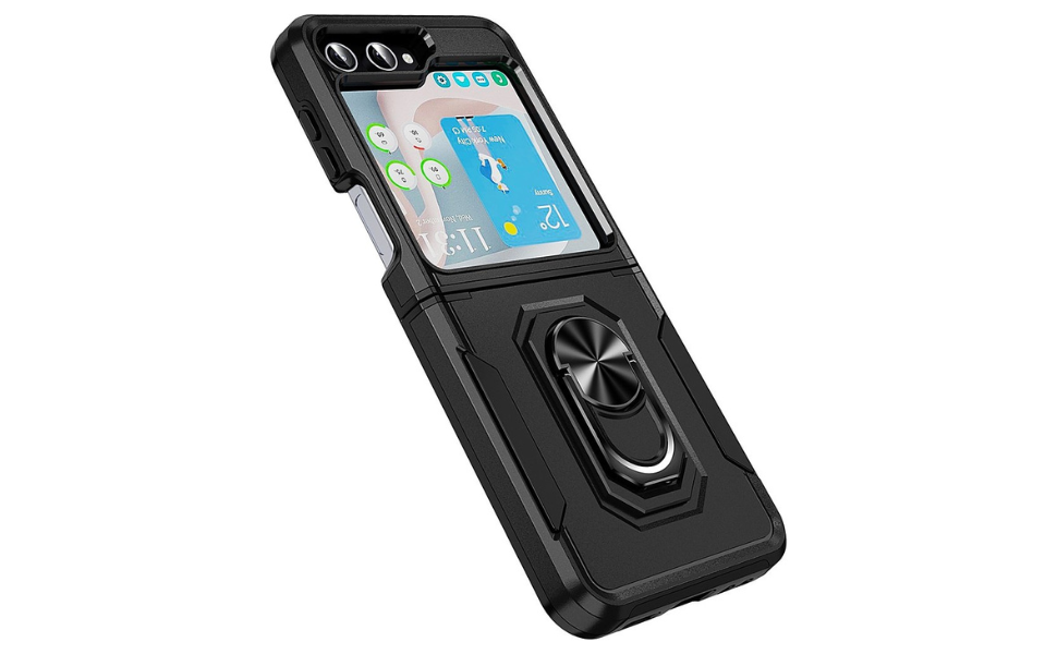 Heavy Duty Kickstand Case for Samsung Galaxy Z Flip5 - Black