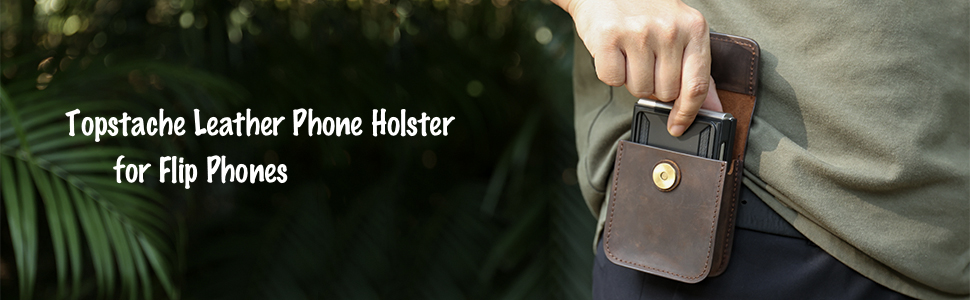 Leather Belt Phone Holster for Samsung Flip Phones