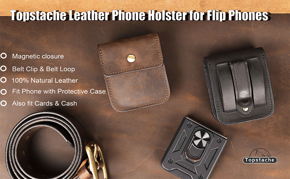 Leather Phone Holster for Samsung Z Flip Series